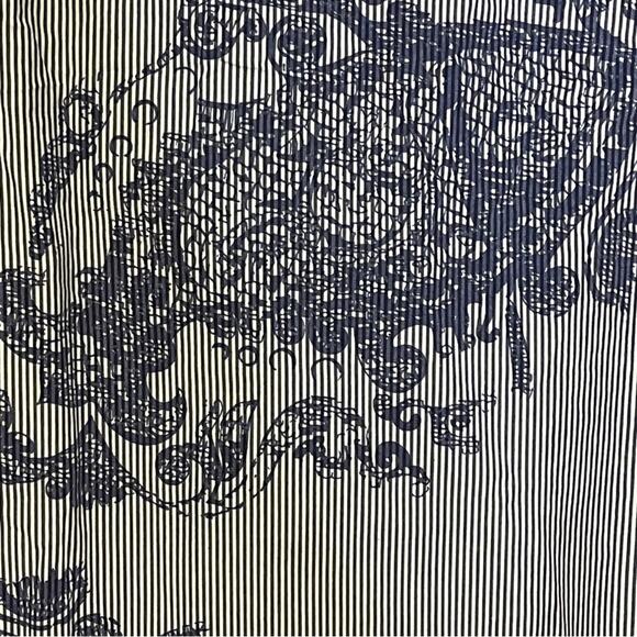 Perry Ellis long sleeve button up shirt party koi fish blue white stripe size S - Picture 6 of 6